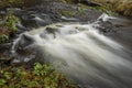 Loucka river near Tisnov town in autumn cloudy wet day