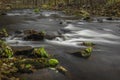 Loucka river near Tisnov town in autumn cloudy wet day