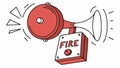 Loud Fire Alarm Horn Blaring, Emergency Warning, vector design Generative AI Royalty Free Stock Photo