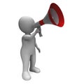 Loud Hailer Character Shows Broadcasting Proclaim And Megaphone Royalty Free Stock Photo