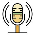 Loud microphone icon color outline vector