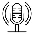 Loud microphone icon, outline style