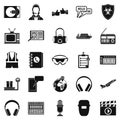 Loud music icons set, simple style Royalty Free Stock Photo