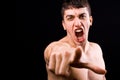 Loud scream of angry furious violent man Royalty Free Stock Photo