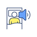 Loud snoring at night RGB color icon Royalty Free Stock Photo