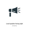 Loud speaker facing right vector icon on white background. Flat vector loud speaker facing right icon symbol sign from modern Royalty Free Stock Photo