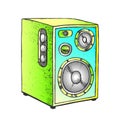 Loud Speaker For Listening Music Color Vector