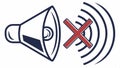 Loud speaker muted, no sound and silence mode icon design vector design Generative AI