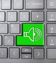 loud speaker volume green sign icon computer communications typing keyboard keys cell phone