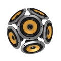 Loud speakers forming sphere