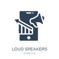 loud speakers icon in trendy design style. loud speakers icon isolated on white background. loud speakers vector icon simple and Royalty Free Stock Photo