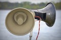 Loud Speakers by Lake Royalty Free Stock Photo