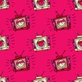 Loud television seamless pattern Royalty Free Stock Photo