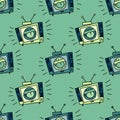 Loud television seamless pattern Royalty Free Stock Photo