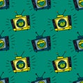Loud television seamless pattern Royalty Free Stock Photo