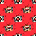 Loud television seamless pattern Royalty Free Stock Photo