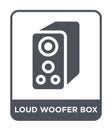 loud woofer box icon in trendy design style. loud woofer box icon isolated on white background. loud woofer box vector icon simple Royalty Free Stock Photo