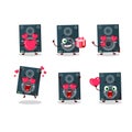 Loudspeaker cartoon character with love cute emoticon Royalty Free Stock Photo