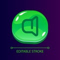Loudspeaker glossy ui button with linear icon Royalty Free Stock Photo