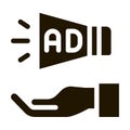 Loudspeaker Hand Icon Vector Glyph Illustration