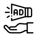Loudspeaker Hand Icon Vector Outline Illustration