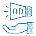 Loudspeaker Hand doodle icon hand drawn illustration