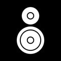 Loudspeaker icon. Black background with white. Vector illustration. Royalty Free Stock Photo