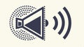 Loudspeaker icon, sound amplification and announcement symbol vector design Generative AI
