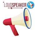 Loudspeaker Icon Vector. Megaphone, Bullhorn Symbol. Promotion, Advertising Banner Design Element. Isolated Flat Cartoon Royalty Free Stock Photo