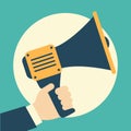 Loudspeaker illustration. Megaphone flat symbol. Loudspea