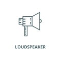 Loudspeaker illustration vector line icon, linear concept, outline sign, symbol