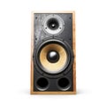 Loudspeaker isolated on white created with Generative AI. Acoustic multimedia.