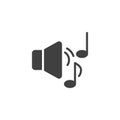 Loudspeaker and music notes vector icon Royalty Free Stock Photo