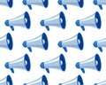 Loudspeaker Seamless Pattern. Megaphone Seamless Pattern. Refer a Friend. Referral Program. Loudspeaker Seamless Pattern on white