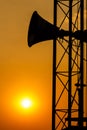 Loudspeaker and sunset Royalty Free Stock Photo