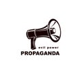 Loudspeaker vector logo isolated on white. Misleading and brainwashing information, fake news concept