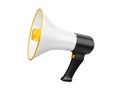 Loudspeaker or white horn megaphone gold and black megaphone as notification speaker icon communication loud ads Simulate 3D Royalty Free Stock Photo