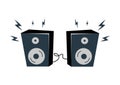 Loudspeakers with Bolts Set Vector Illustration