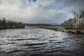 Discomfort and state of mind: Ring buoy standing alone as the storm approaches conveys despair, isolation and solitude