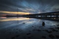 Loughor estuary rail bridge Royalty Free Stock Photo