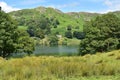 Loughrigg Tarn with fells rising above it Royalty Free Stock Photo