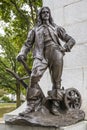 Louis HÃÂ©bert Monument in Quebec City in portrait view