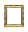 Louis pattern frame in gray and gold on a white background Royalty Free Stock Photo