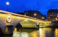 The Louis Philippe bridge at night,Paris,France. Royalty Free Stock Photo