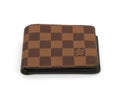 Louis Vuitton Brown man wallet isolated on white background Royalty Free Stock Photo