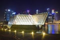 Louis Vuitton shop housed in a spectacular Crystal Pavilion floating on the waters of Marina Bay