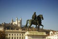 Louis XIV equestrian statue at Bellecour square