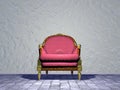 Louis XVI royal chair in the street - 3D render