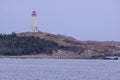 Louisbourg lighthouse is an active Canadian lighthouse in Louisbourg, Nova Scotia. Taken in Canada, Louisbourg, 10.2022