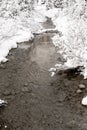 Louise Creek flows from Lake Louise. Banff National Park Alberta Canada Royalty Free Stock Photo